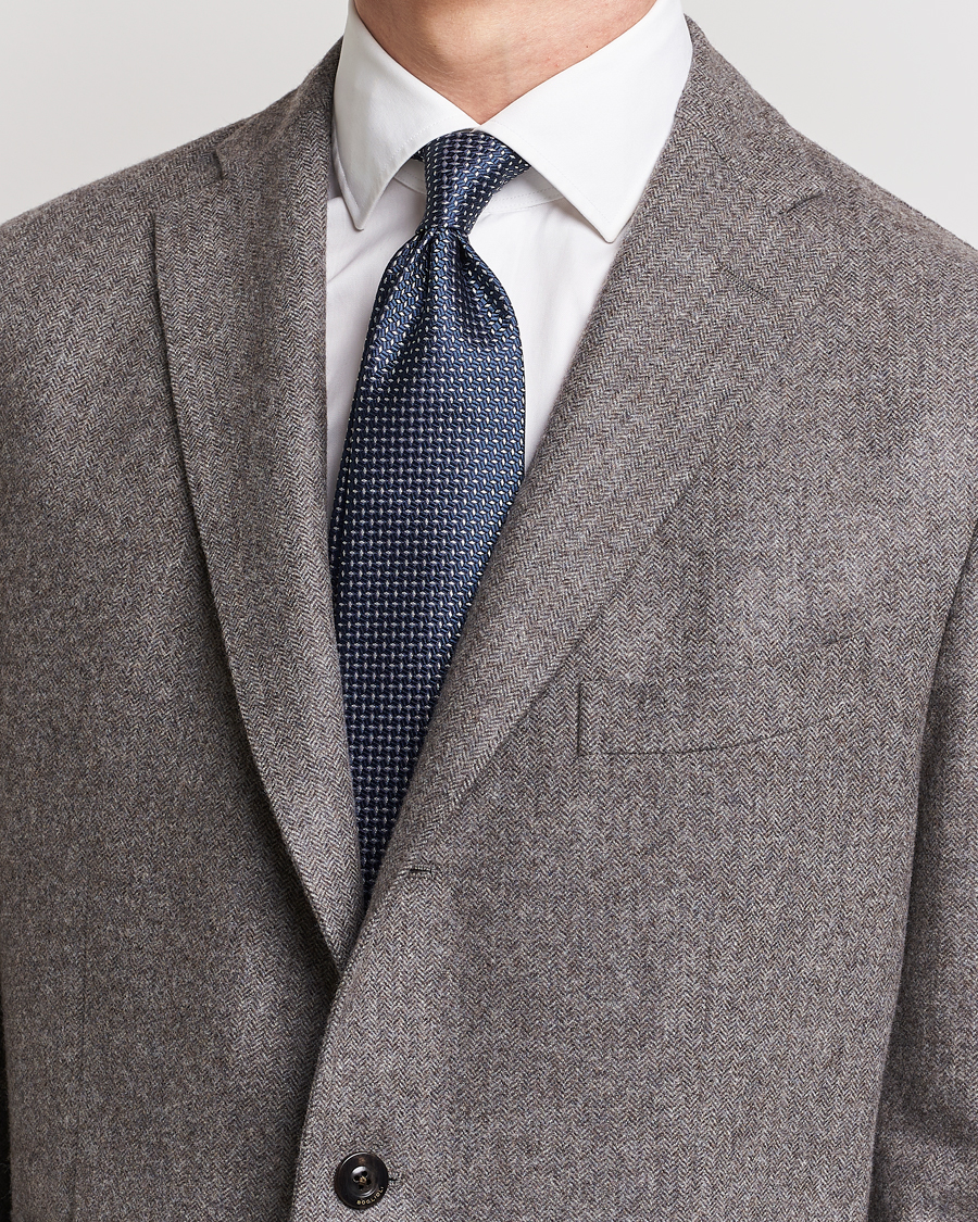 Herre | Brioni Microstructure Silk Tie Navy | Brioni | Microstructure Silk Tie Navy