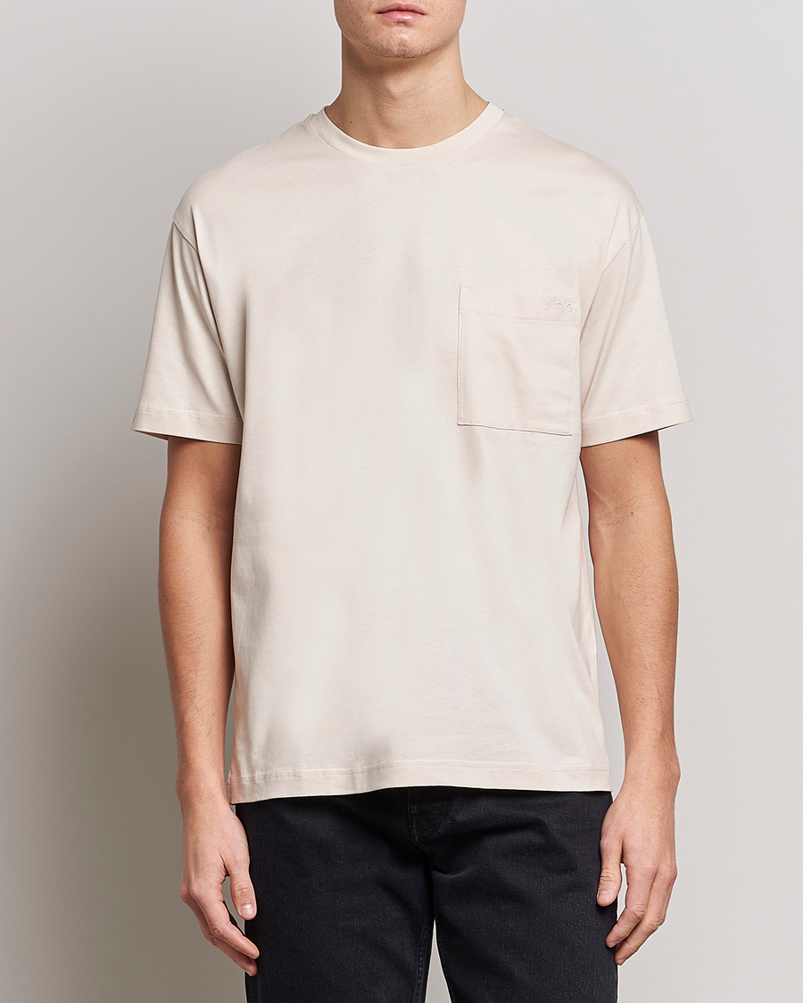 Herre | T-Shirts | A.P.C. | Short Sleeve Pocket T-Shirt Ecru