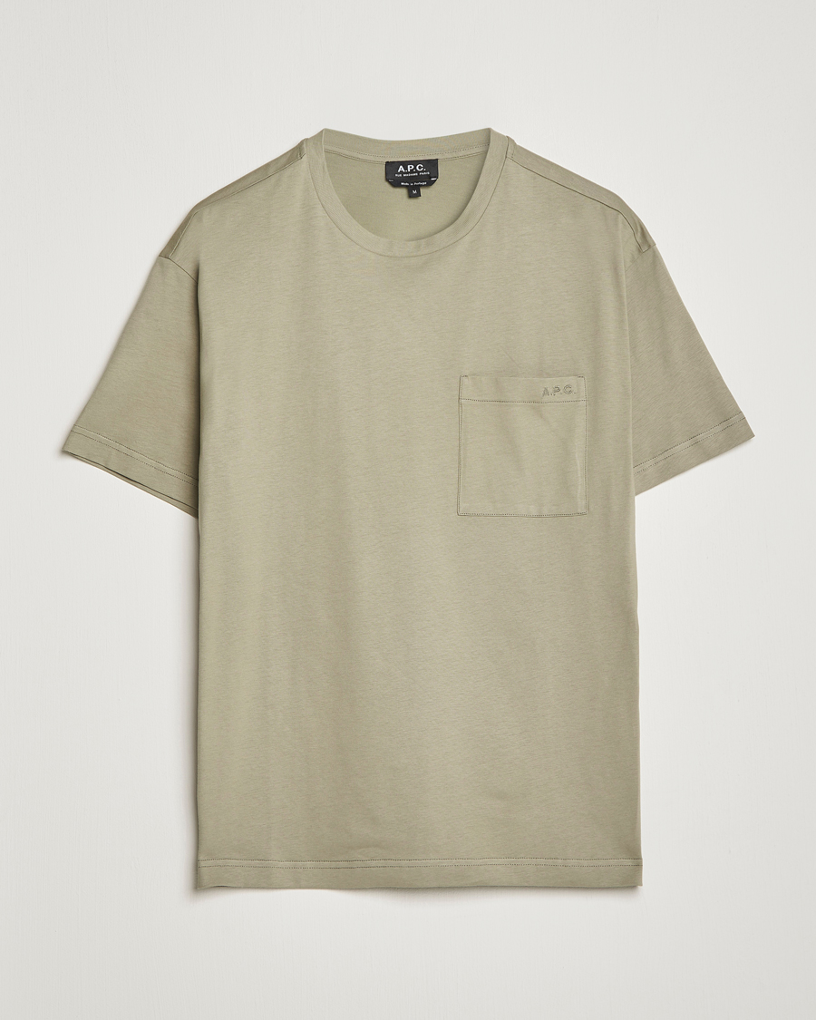 Herre | T-Shirts | A.P.C. | Short Sleeve Pocket T-Shirt Light Olive