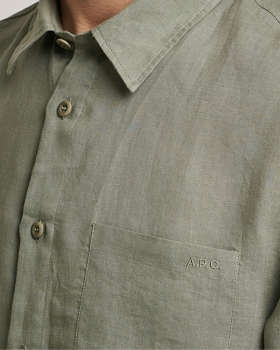 Herre | Skjorter | A.P.C. | Cassel Linen Shirt Light Olive