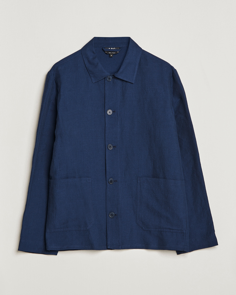 Herre | Jakker | A.P.C. | Kerlouan Linen Chore Jacket Navy