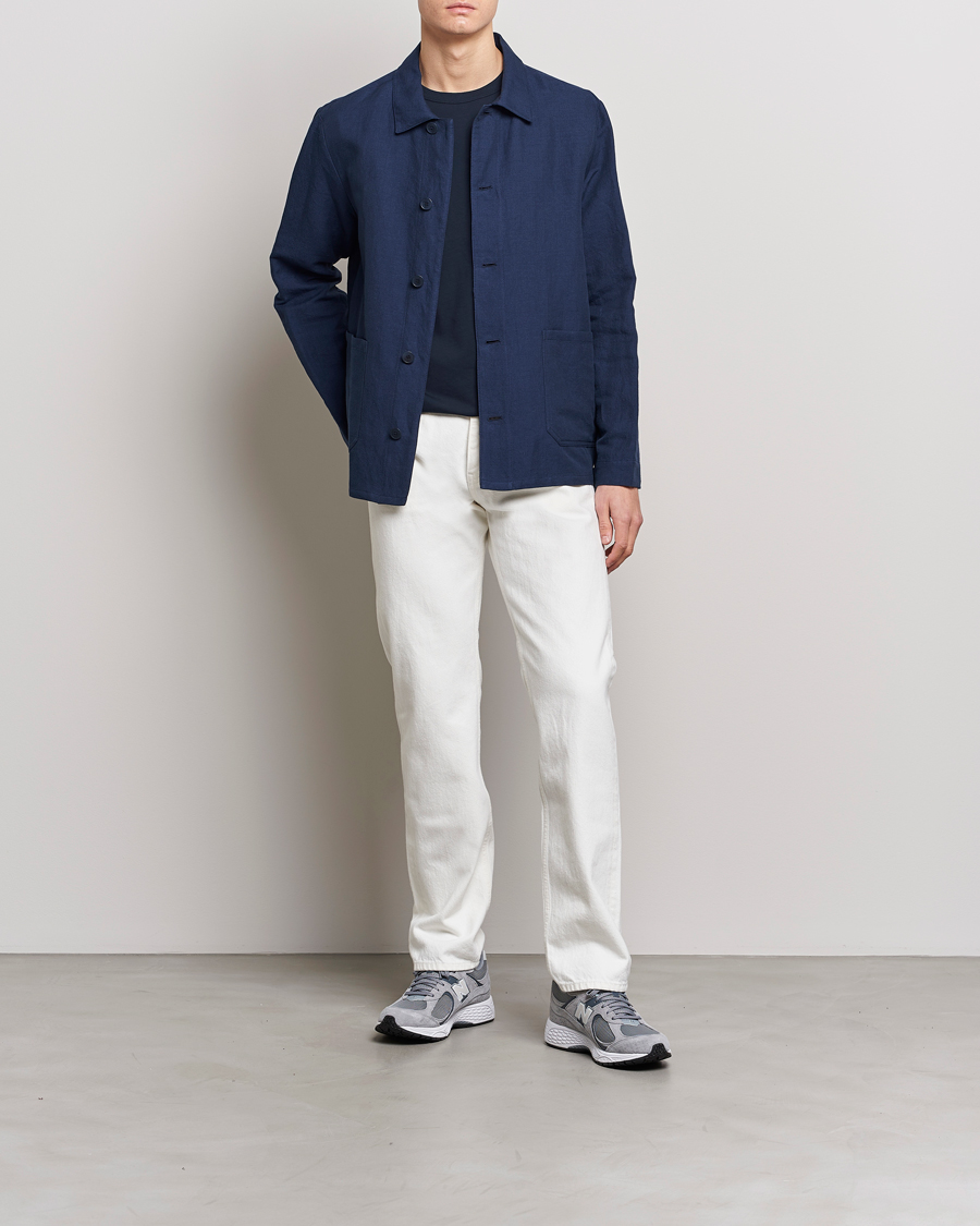 Herre | Jakker | A.P.C. | Kerlouan Linen Chore Jacket Navy