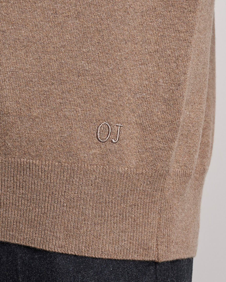 Herre | Trøjer | Oscar Jacobson | Gustaf Lambswool Raglan Crew Neck Camel
