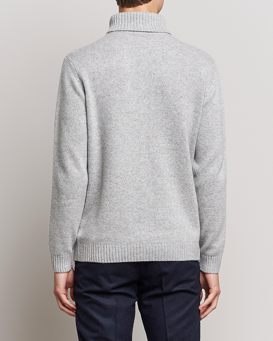 Herre | Trøjer | Oscar Jacobson | Lyle Wool/Cashmere Structured Rollneck Light Grey