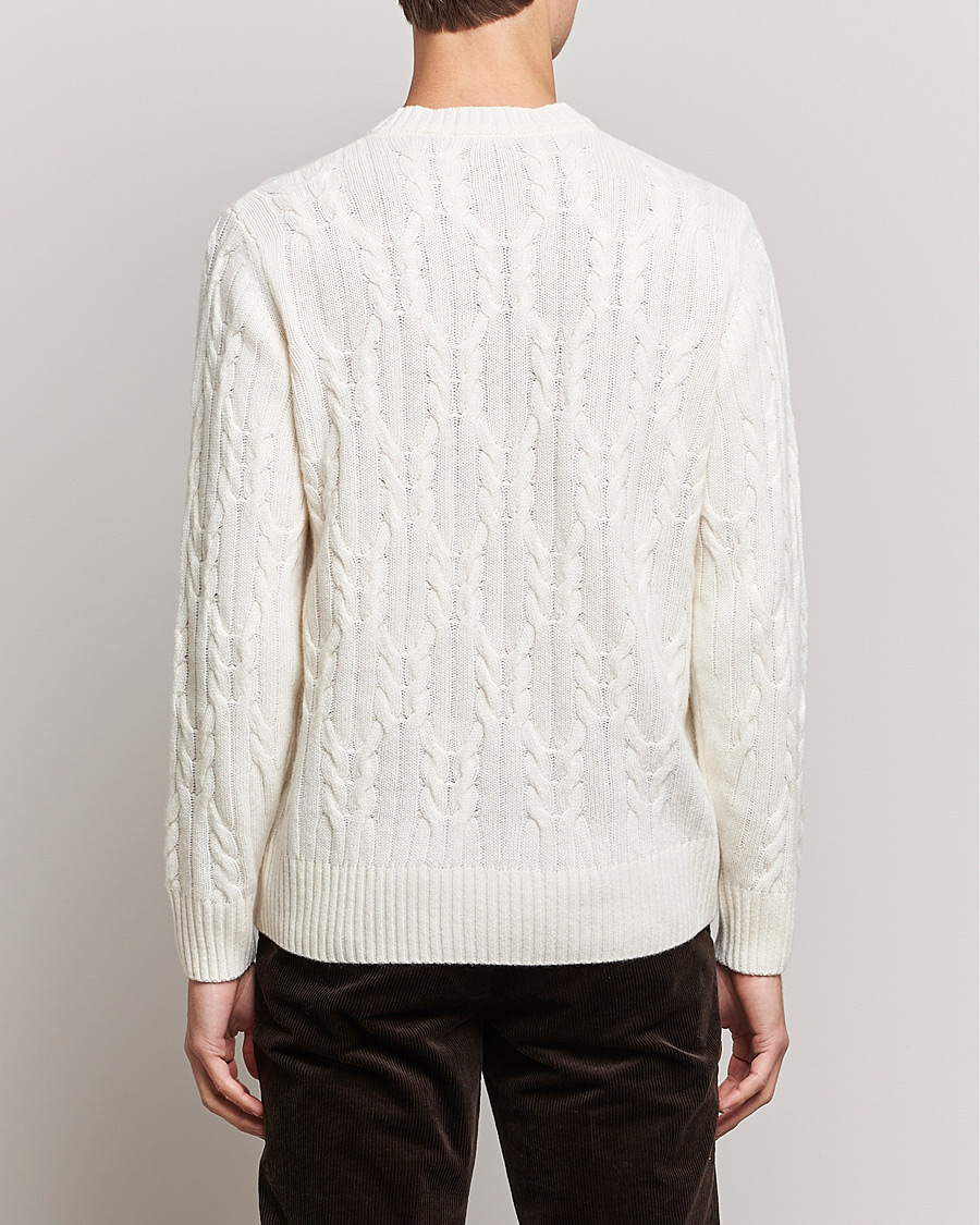 Herre | Trøjer | Oscar Jacobson | Emmet Wool/Cashmere Structured Crew Neck Off White
