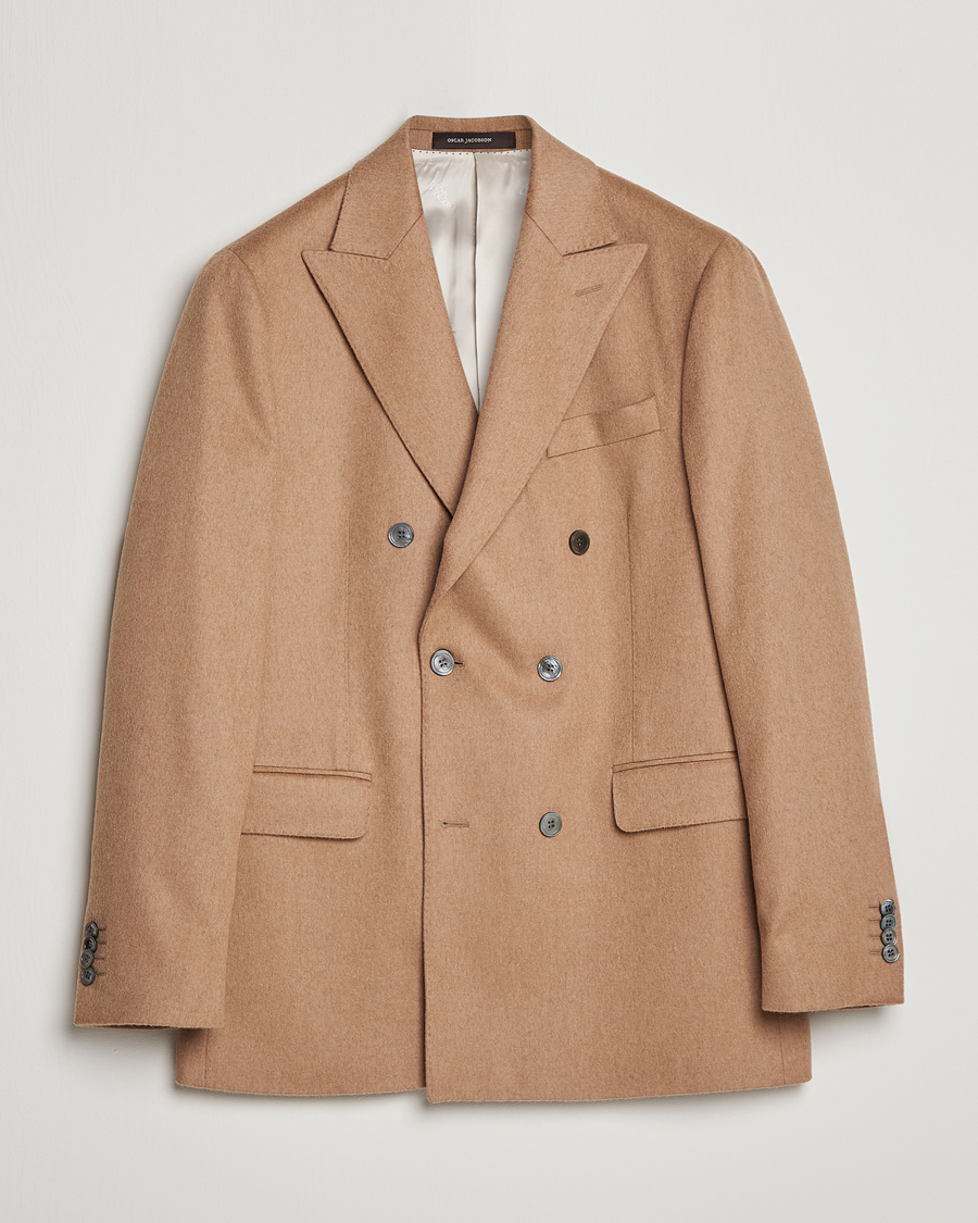 Herre | Blazere & jakker | Oscar Jacobson | Farries Baby Camelhair DB Blazer Light Camel