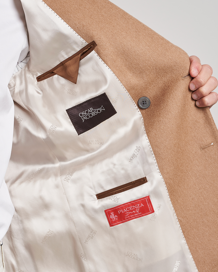 Herre | Blazere & jakker | Oscar Jacobson | Farries Baby Camelhair DB Blazer Light Camel