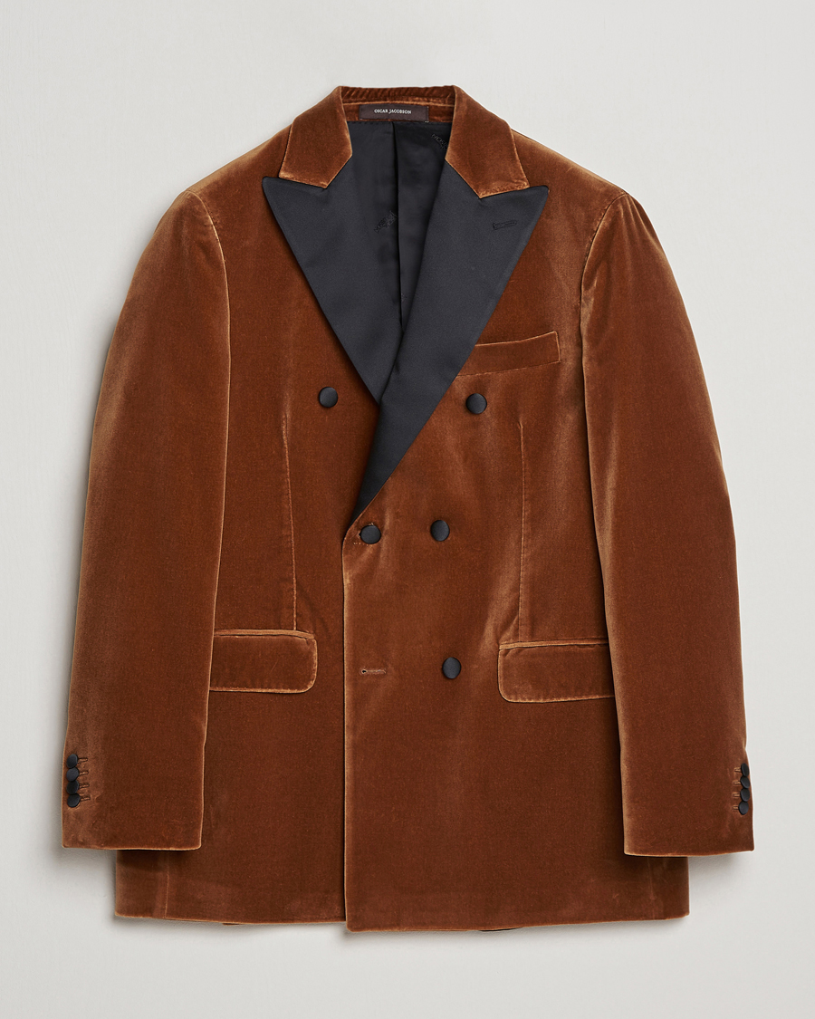 Herre | Blazere & jakker | Oscar Jacobson | Farris Tuxedo Velvet DB Blazer Brown