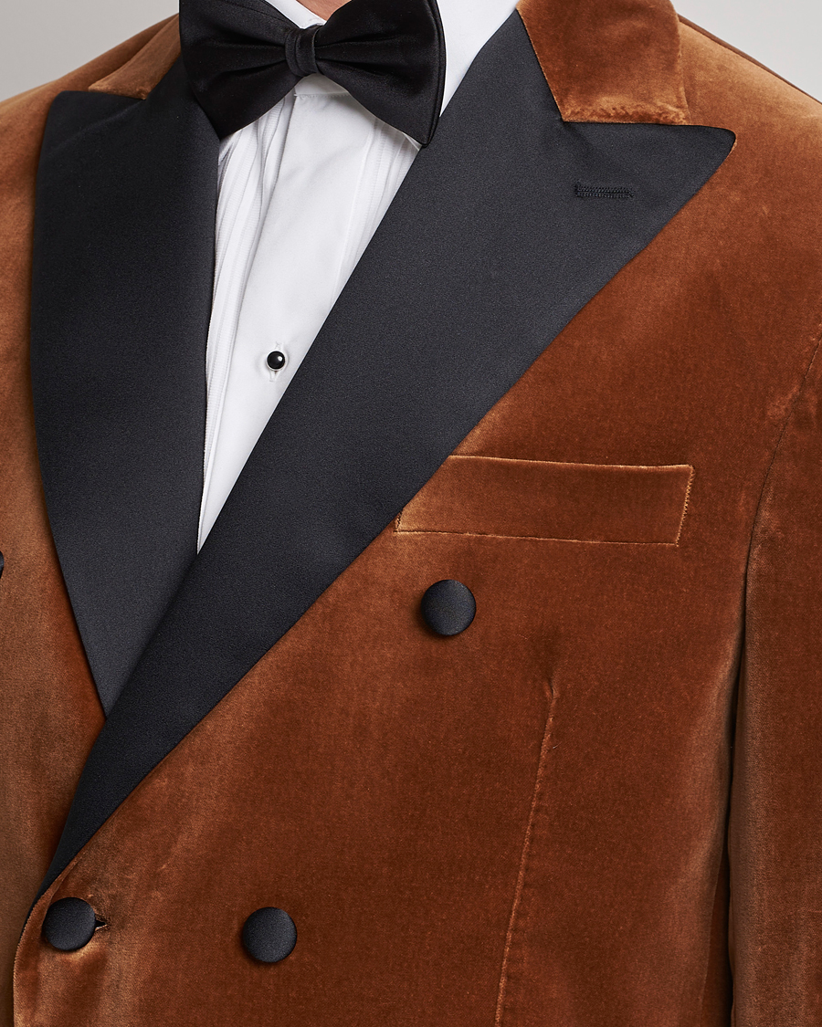 Herre | Blazere & jakker | Oscar Jacobson | Farris Tuxedo Velvet DB Blazer Brown