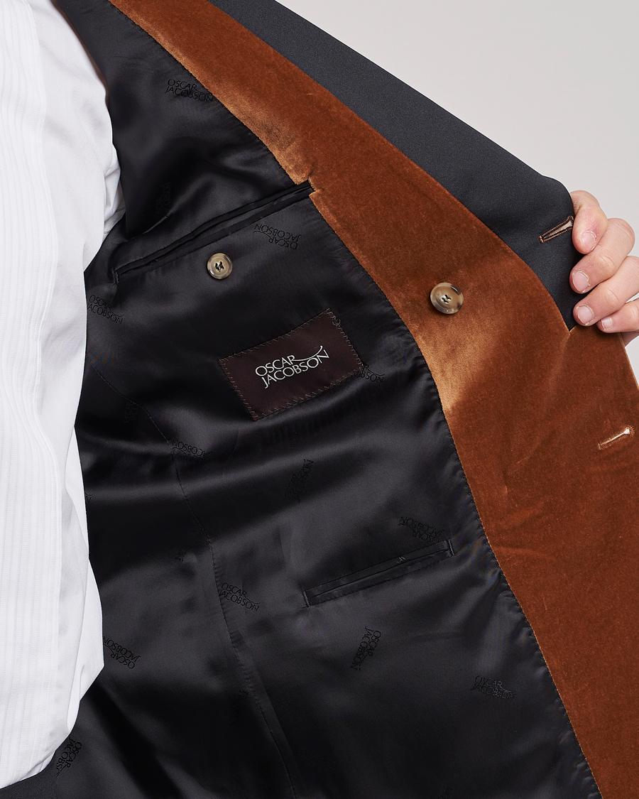 Herre | Blazere & jakker | Oscar Jacobson | Farris Tuxedo Velvet DB Blazer Brown