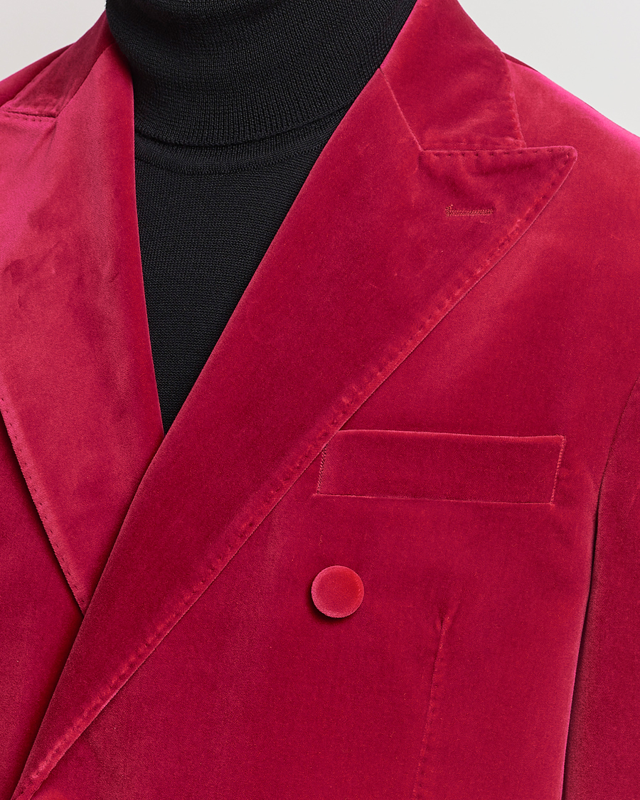 Herre | Blazere & jakker | Oscar Jacobson | Farris Double Breasted Velvet Blazer Pink Berries
