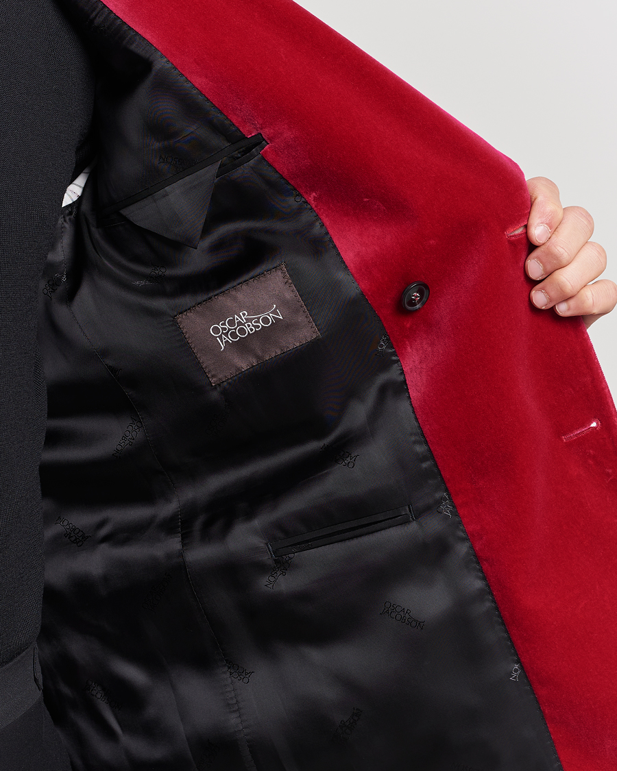 Herre | Blazere & jakker | Oscar Jacobson | Farris Double Breasted Velvet Blazer Pink Berries
