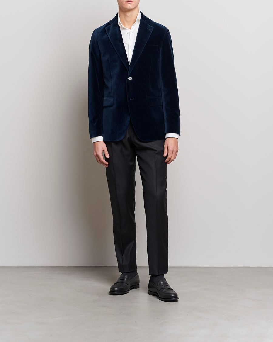 Herre | Blazere & jakker | Oscar Jacobson | Fogerty Velvet Blazer Navy