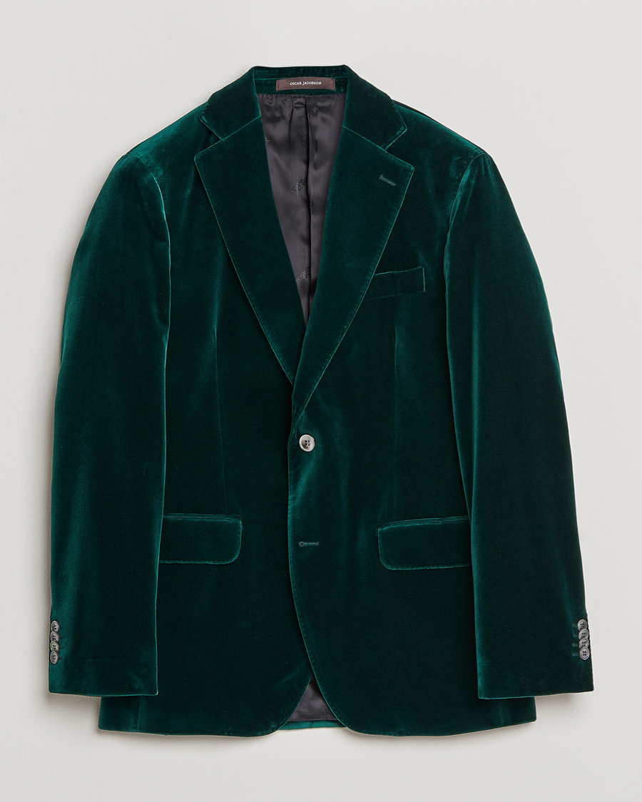 Herre | Blazere & jakker | Oscar Jacobson | Fogerty Velvet Blazer Green