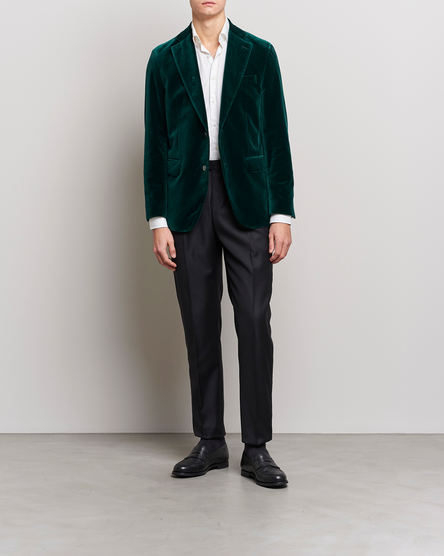 Herre | Blazere & jakker | Oscar Jacobson | Fogerty Velvet Blazer Green