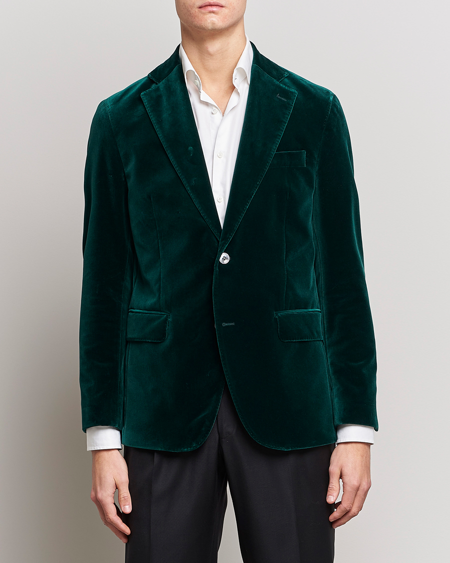 Herre | Blazere & jakker | Oscar Jacobson | Fogerty Velvet Blazer Green