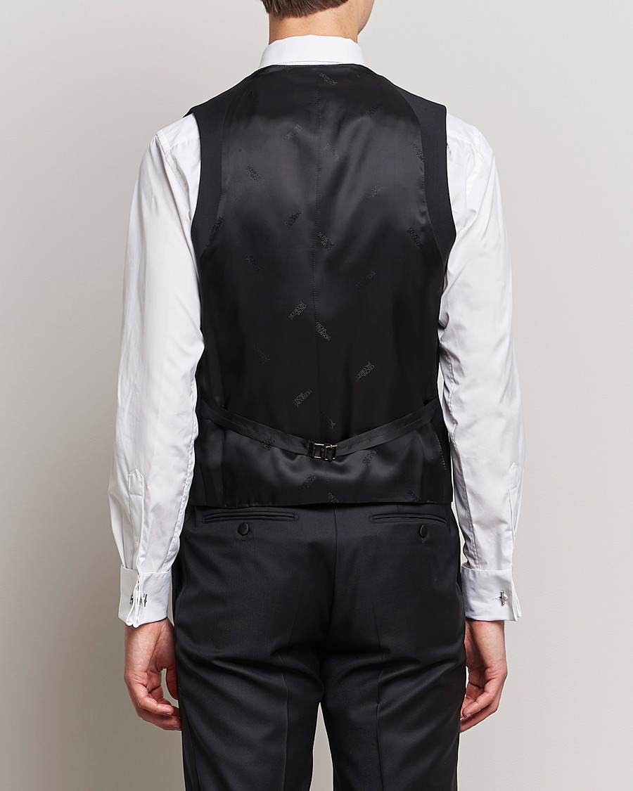 Herre | Blazere & jakker | Oscar Jacobson | Hale Wool Tuxedo Waistcoat Black