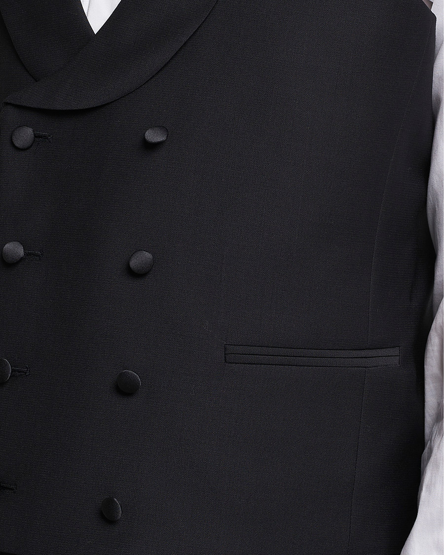 Herre | Blazere & jakker | Oscar Jacobson | Hale Wool Tuxedo Waistcoat Black