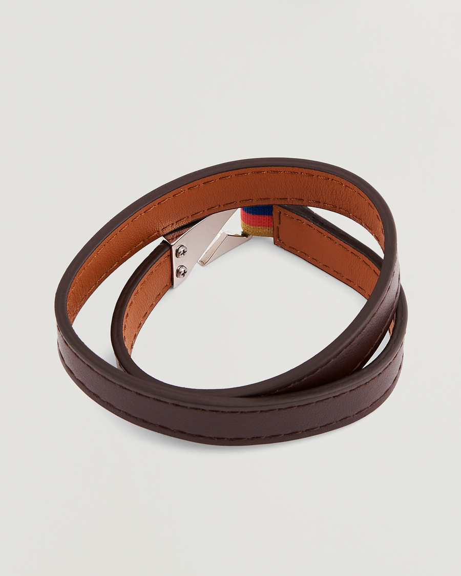 Herre | Paul Smith Leather Hook Wrap Bracelet Brown | Paul Smith | Leather Hook Wrap Bracelet Brown