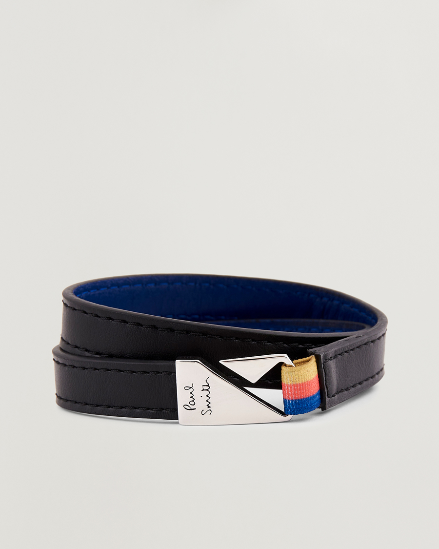 Herre | Paul Smith Leather Hook Wrap Bracelet Black | Paul Smith | Leather Hook Wrap Bracelet Black