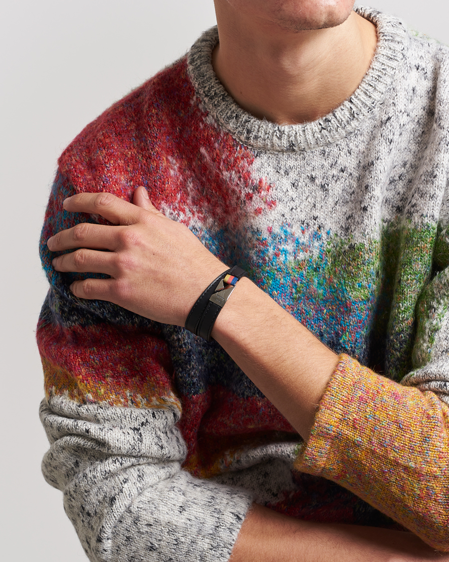 Herre | Paul Smith Leather Hook Wrap Bracelet Black | Paul Smith | Leather Hook Wrap Bracelet Black