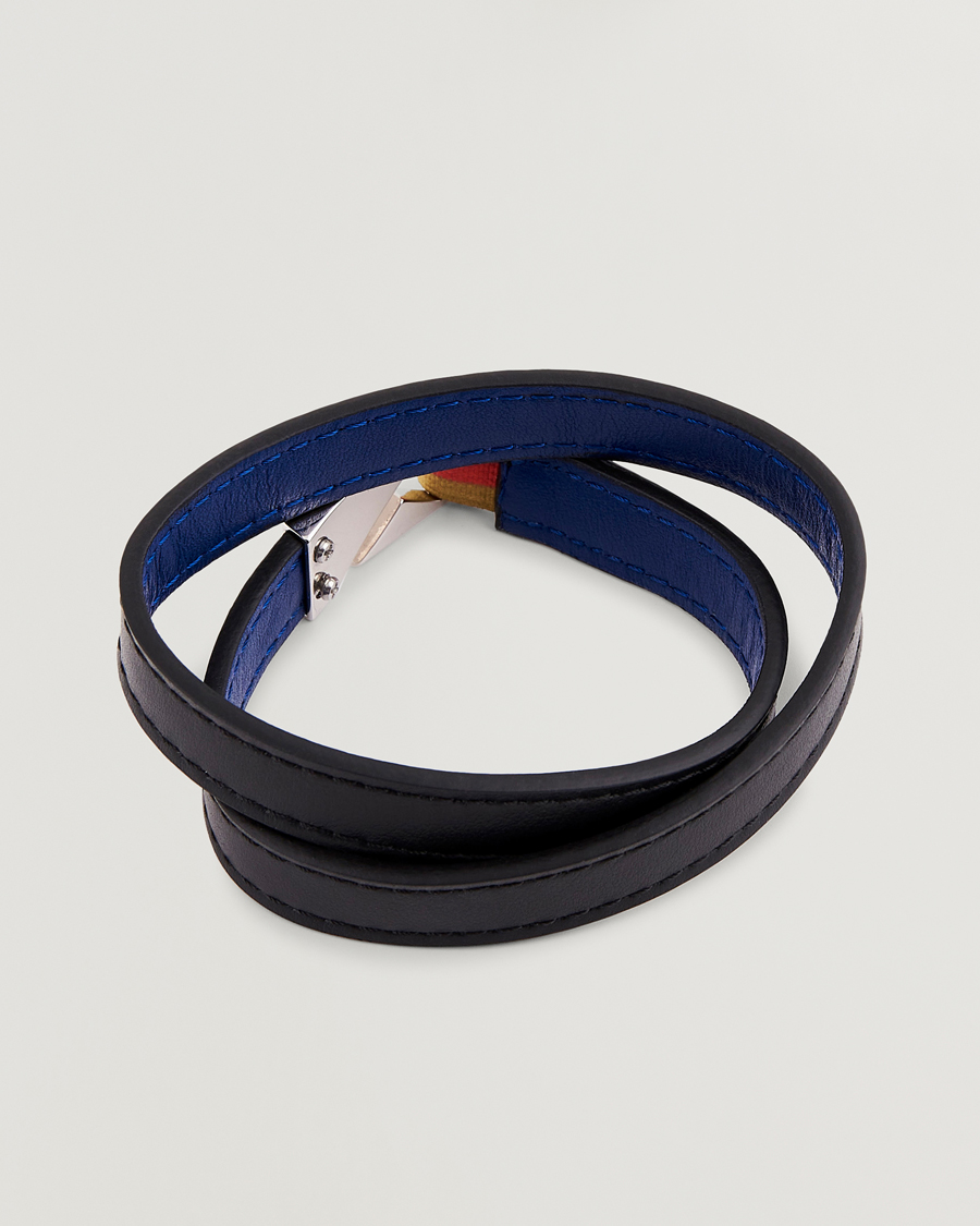 Herre | Paul Smith Leather Hook Wrap Bracelet Black | Paul Smith | Leather Hook Wrap Bracelet Black