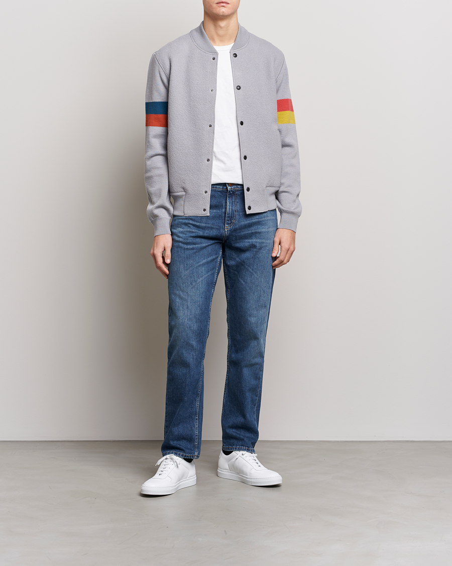 Herre | Jakker | Paul Smith | Knitted Boiled Wool Bomber Jacket Grey