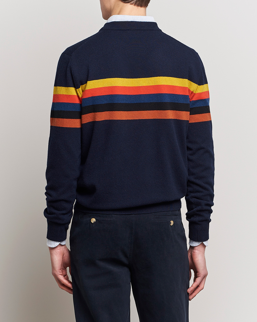 Herre | Trøjer | Paul Smith | Wool Stripe Knitted Crew Neck Navy
