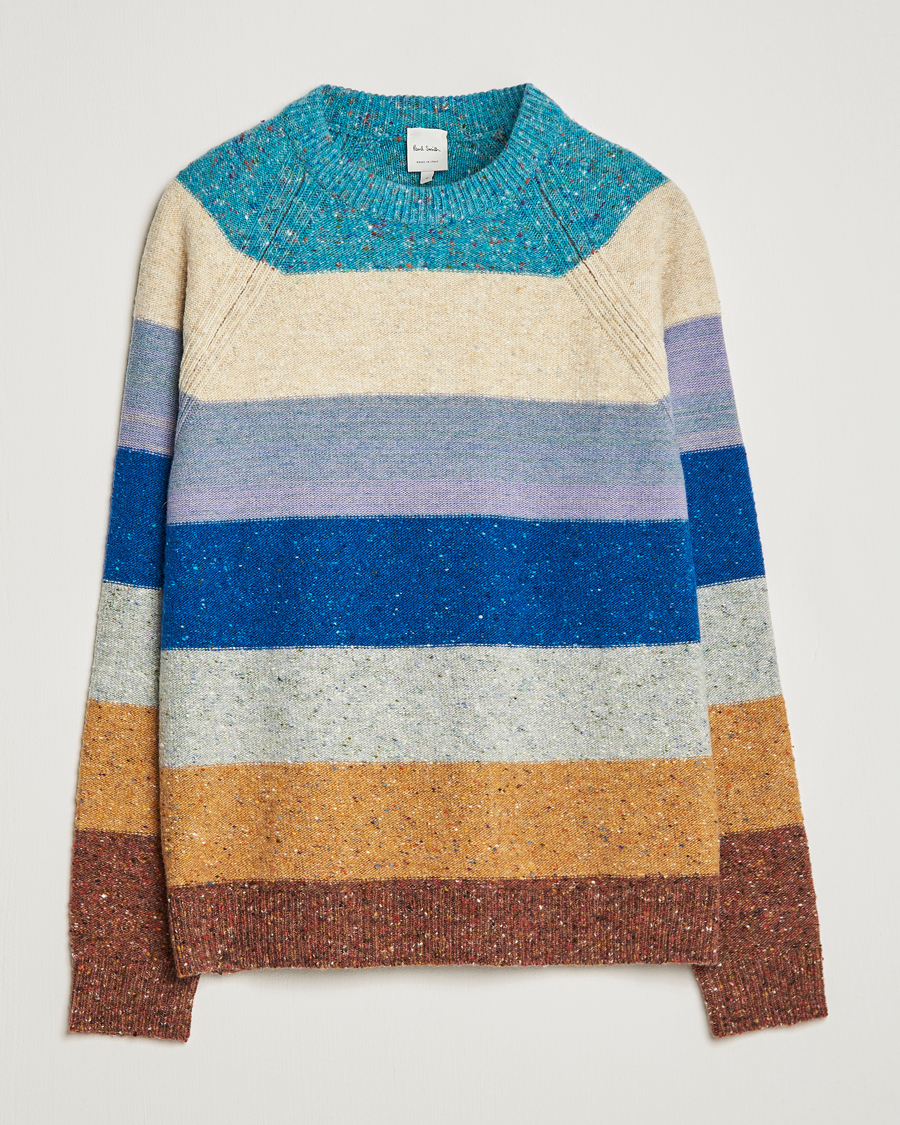 Herre | Trøjer | Paul Smith | Heavy Knitted Stripe Sweater Blue