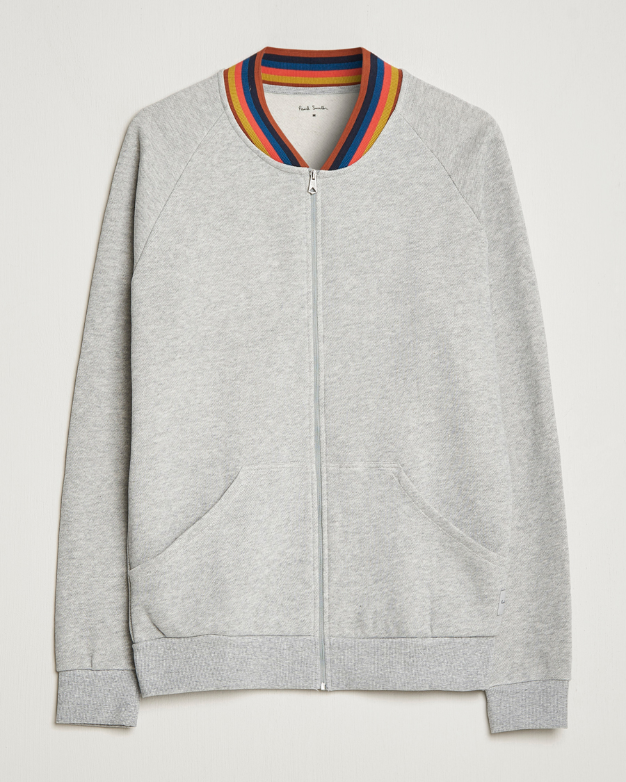 Herre | Paul Smith Bright Stripe Sweat Full Zip Grey | Paul Smith | Bright Stripe Sweat Full Zip Grey