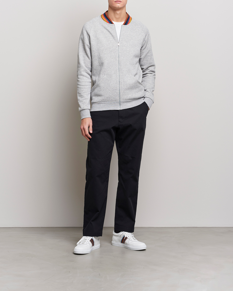 Herre | Paul Smith Bright Stripe Sweat Full Zip Grey | Paul Smith | Bright Stripe Sweat Full Zip Grey