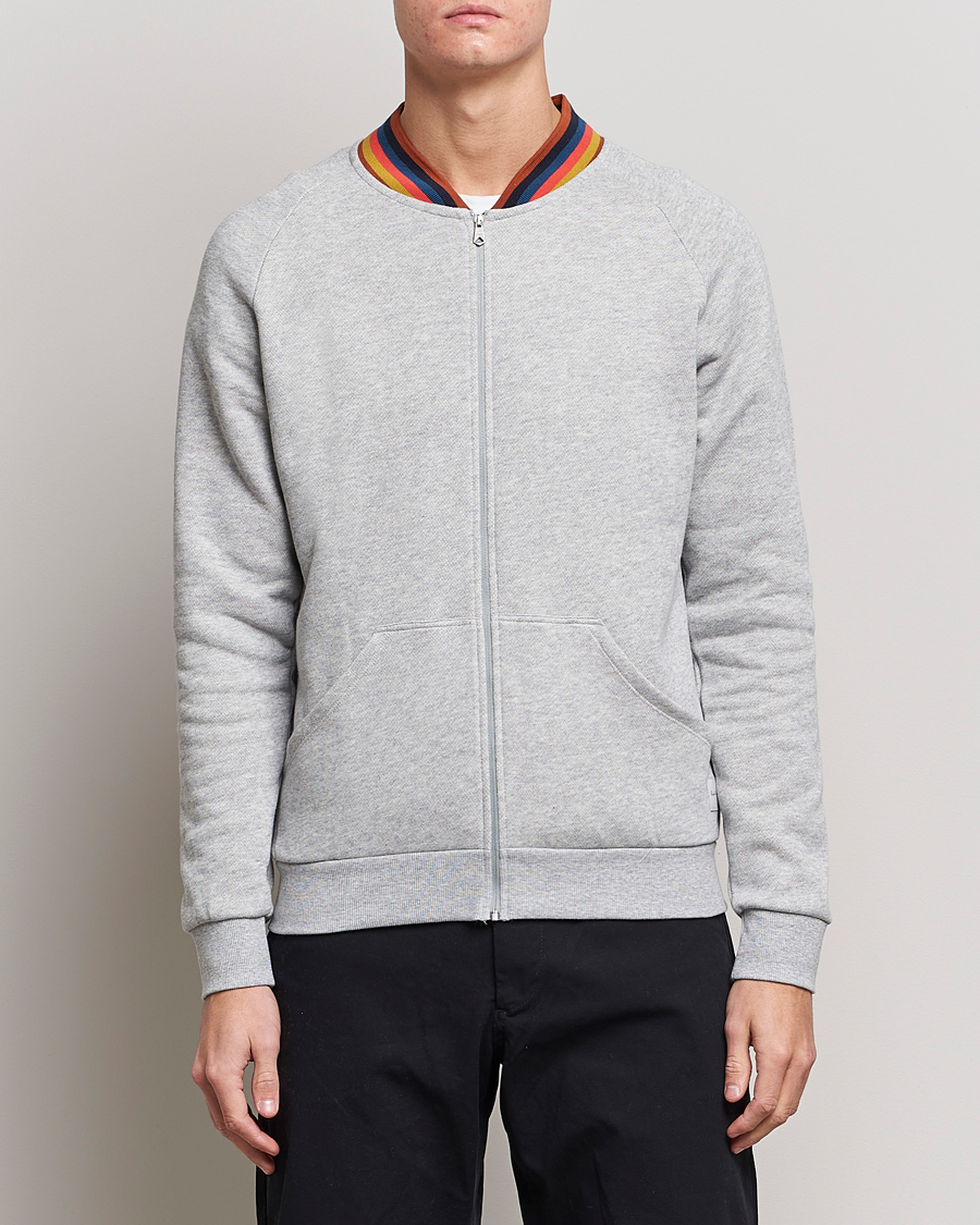 Herre | Paul Smith Bright Stripe Sweat Full Zip Grey | Paul Smith | Bright Stripe Sweat Full Zip Grey