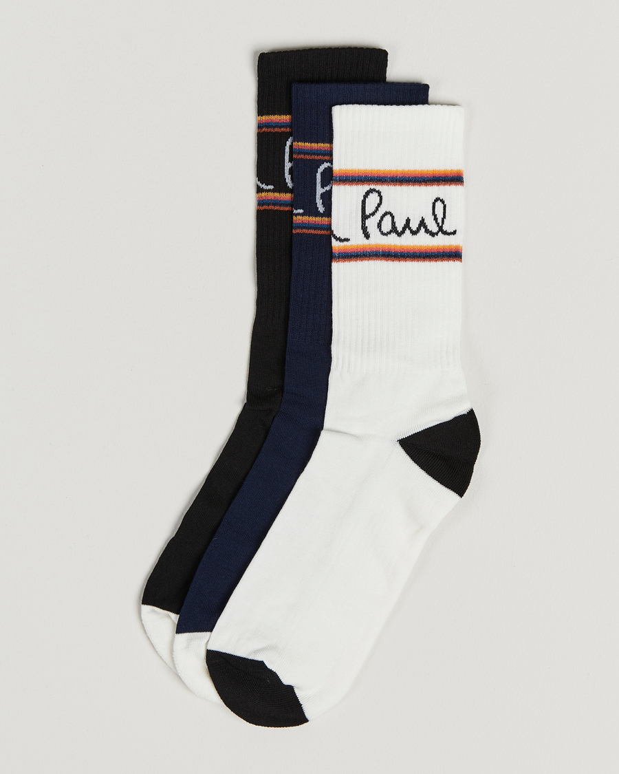 Herre | Undertøj | Paul Smith | 3-Pack Logo Socks Black/White