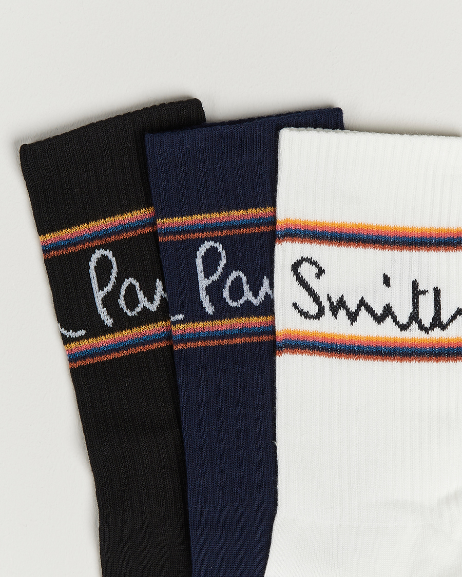 Herre | Undertøj | Paul Smith | 3-Pack Logo Socks Black/White