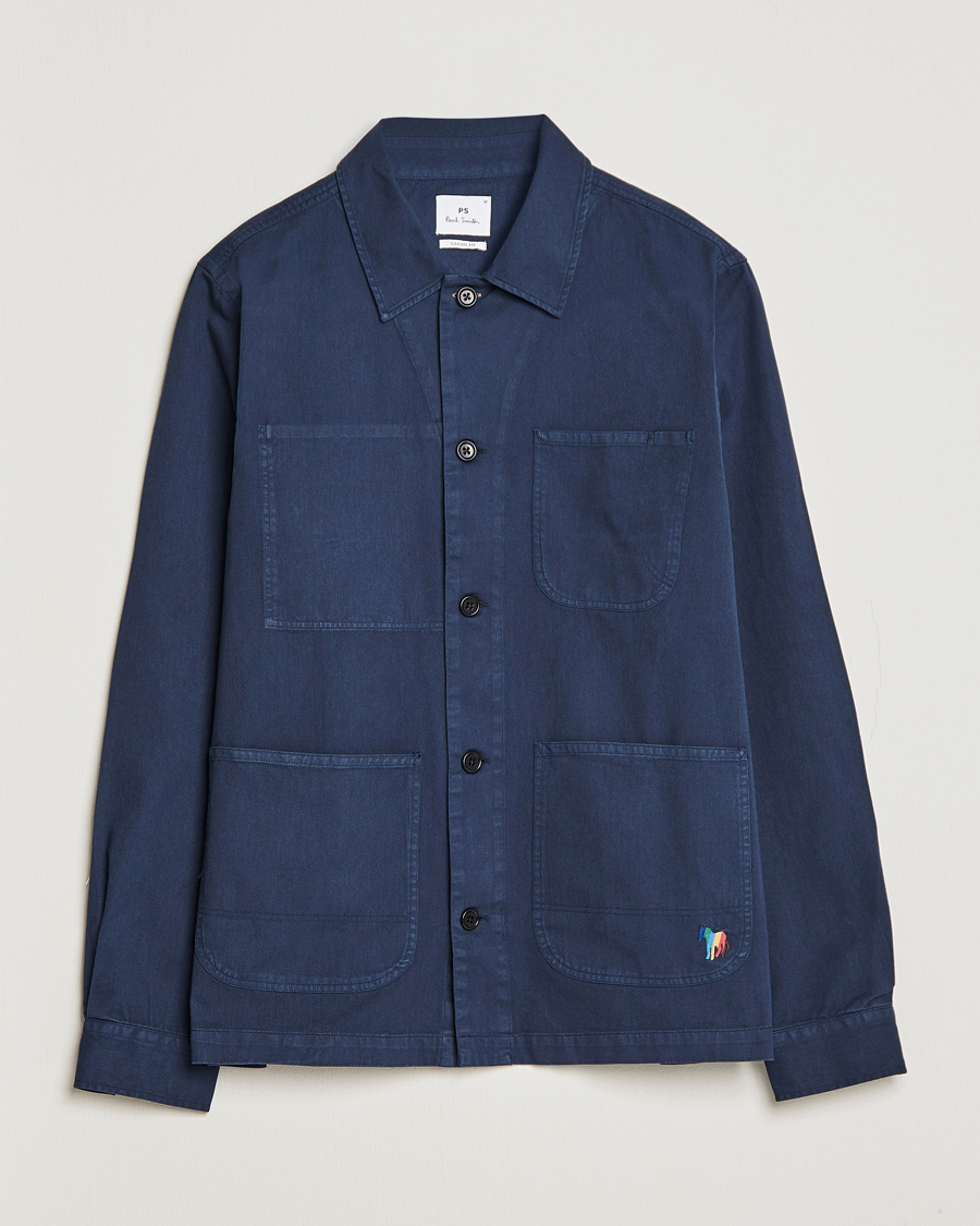 Herre | Skjorter | PS Paul Smith | Cotton Zebra Overshirt Navy