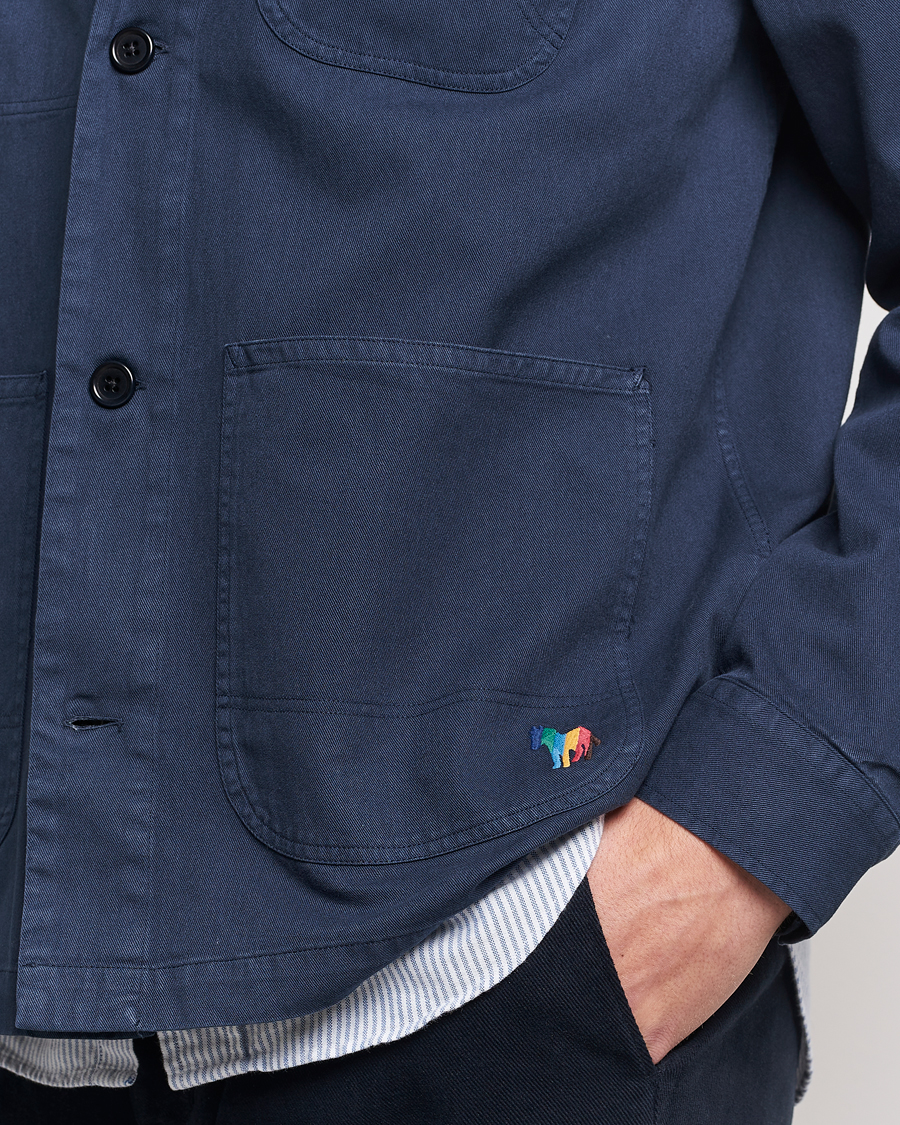 Herre | Skjorter | PS Paul Smith | Cotton Zebra Overshirt Navy
