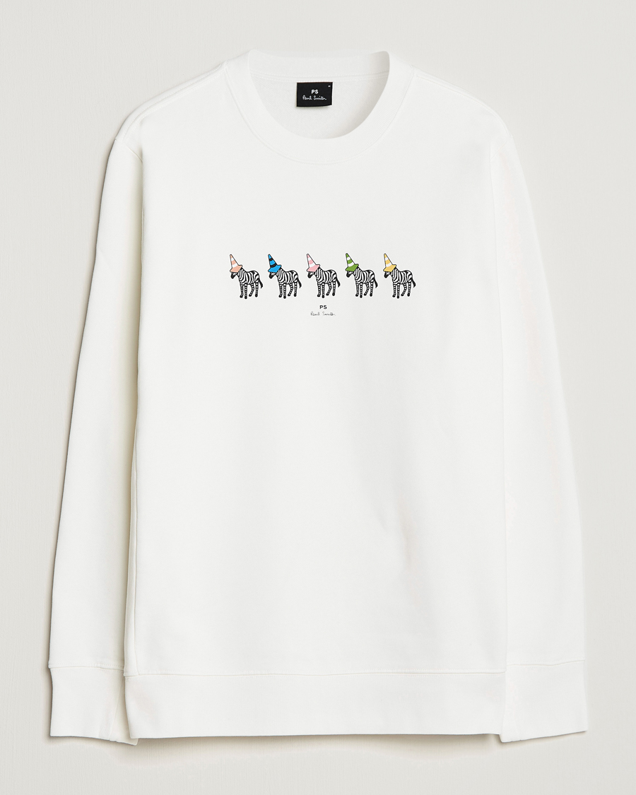 Herre | Trøjer | PS Paul Smith | Zebra Organic Cotton Sweatshirt Ecru