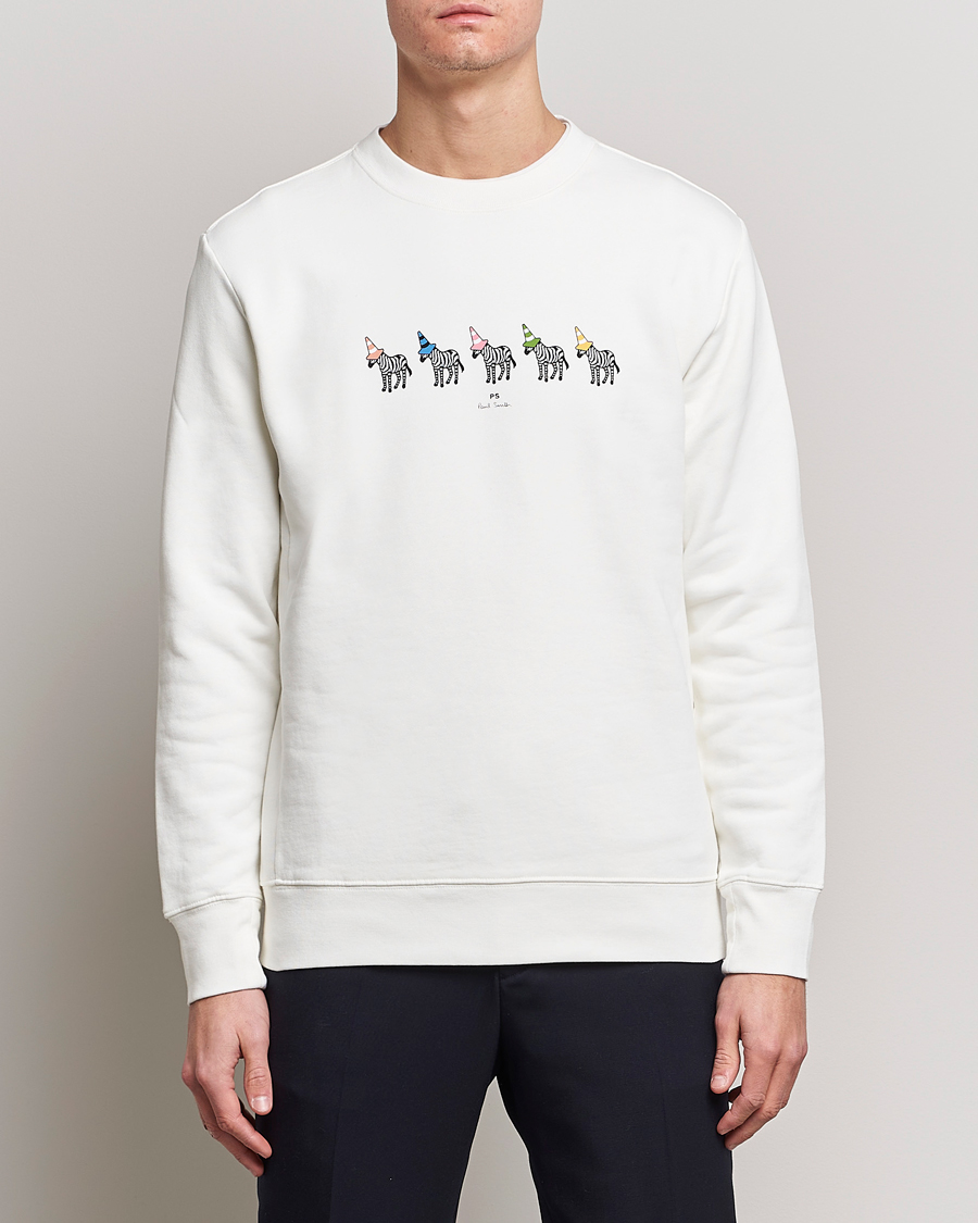 Herre | Trøjer | PS Paul Smith | Zebra Organic Cotton Sweatshirt Ecru