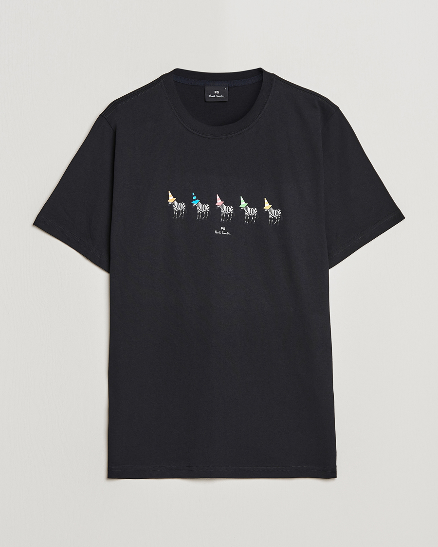 Herre | T-Shirts | PS Paul Smith | Zebra Cones Regular Organic Cotton T-shirt Black