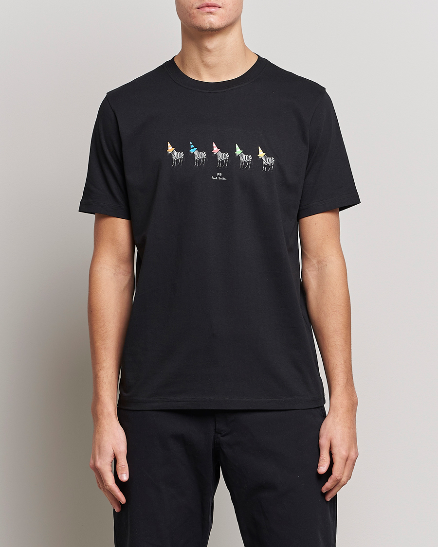 Herre | Paul Smith | PS Paul Smith | Zebra Cones Regular Organic Cotton T-shirt Black