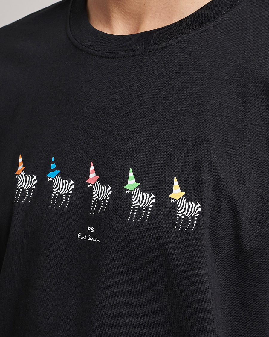 Herre | T-Shirts | PS Paul Smith | Zebra Cones Regular Organic Cotton T-shirt Black