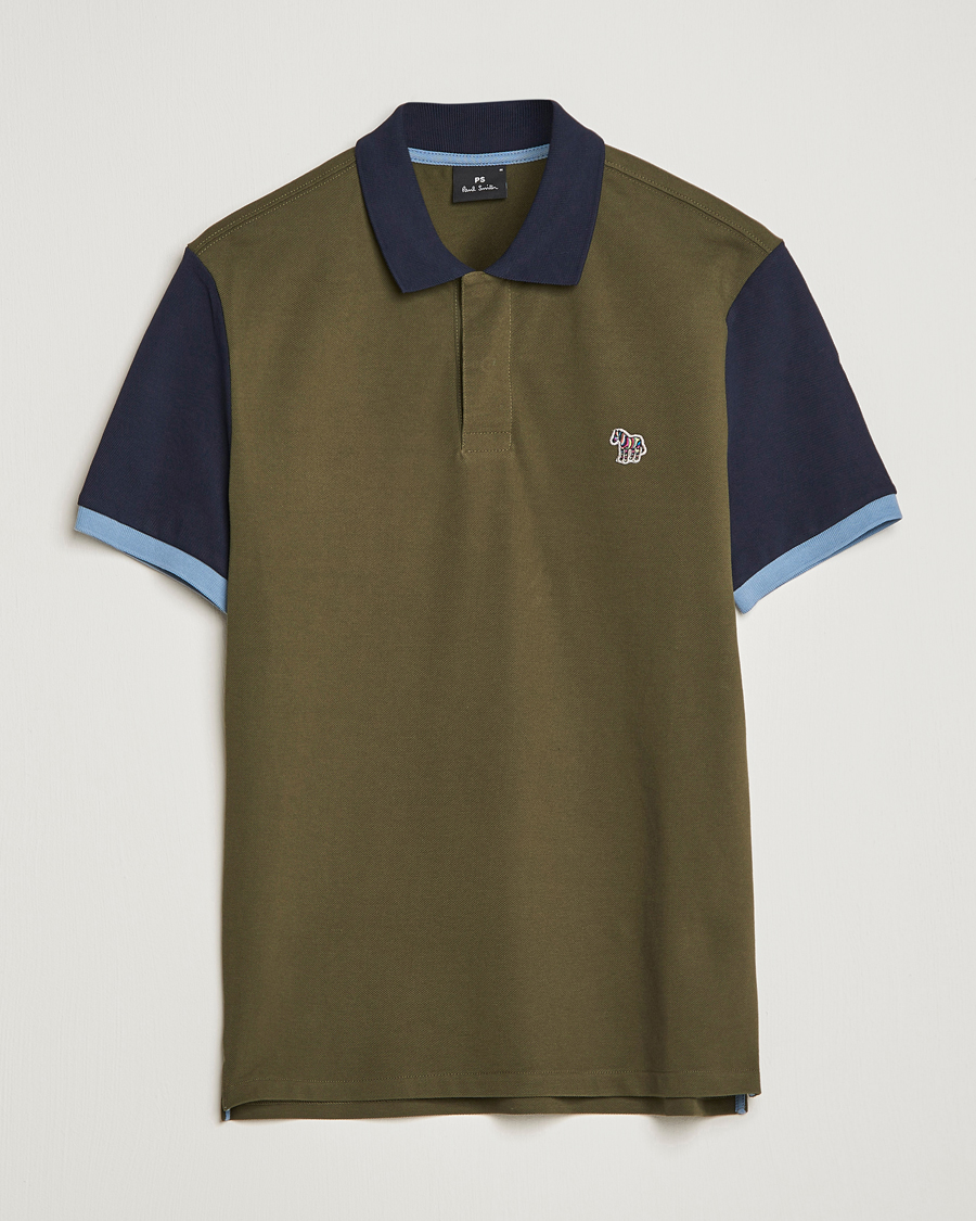 Herre | Polotrøjer | PS Paul Smith | Organic Cotton Pique Green/Navy