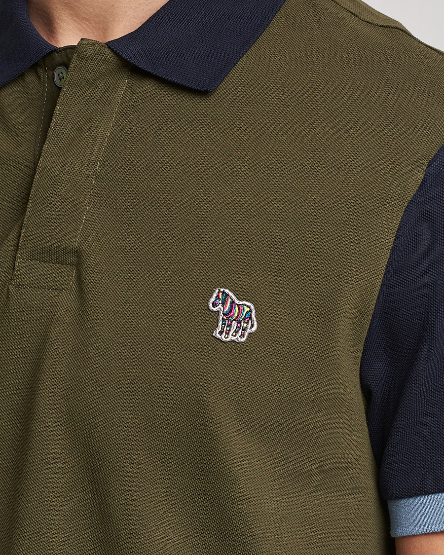 Herre | Polotrøjer | PS Paul Smith | Organic Cotton Pique Green/Navy