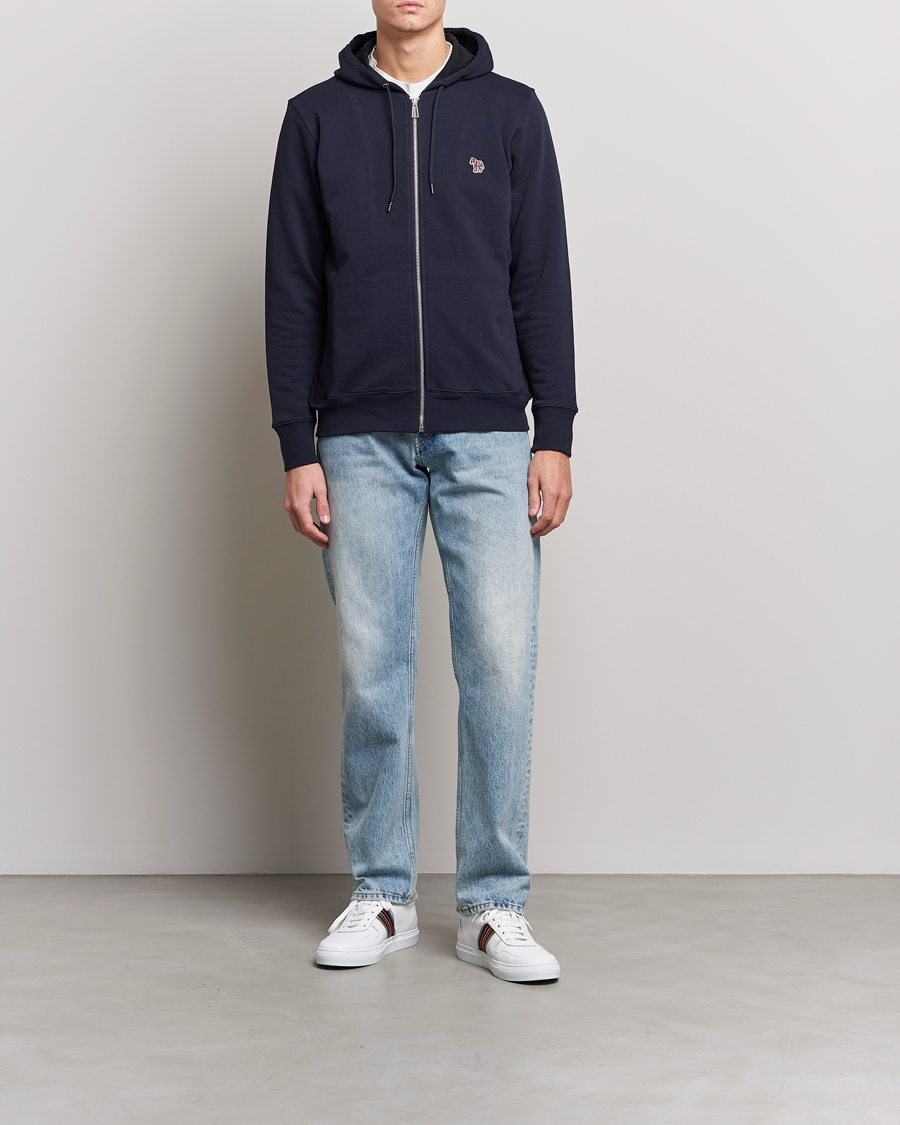 Herre | Trøjer | PS Paul Smith | Zebra Organic Cotton Full Zip Sweater Navy