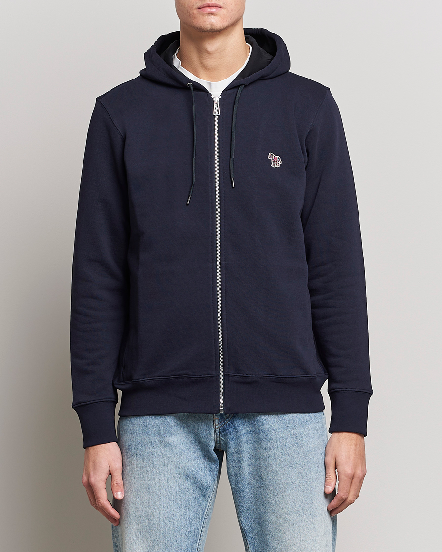 Herre | Trøjer | PS Paul Smith | Zebra Organic Cotton Full Zip Sweater Navy
