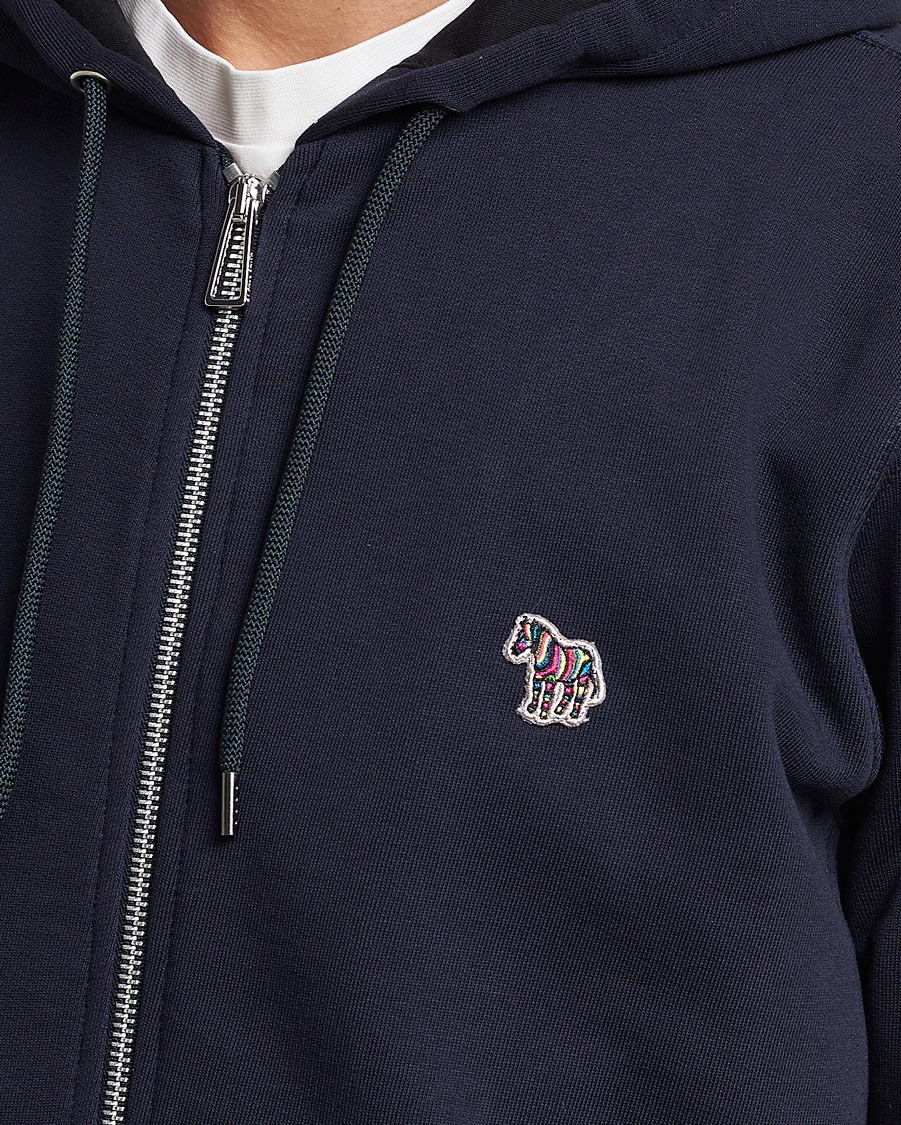 Herre | Trøjer | PS Paul Smith | Zebra Organic Cotton Full Zip Sweater Navy