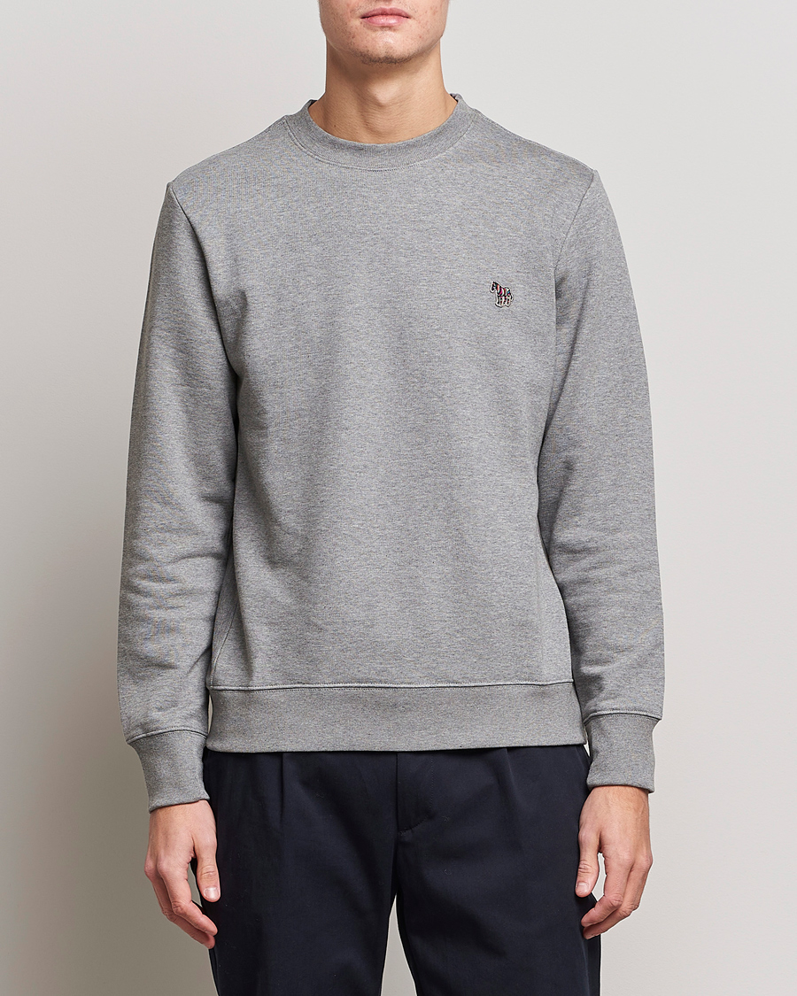 Herre | Paul Smith | PS Paul Smith | Organic Cotton Crew Neck Sweatshirt Grey Melange