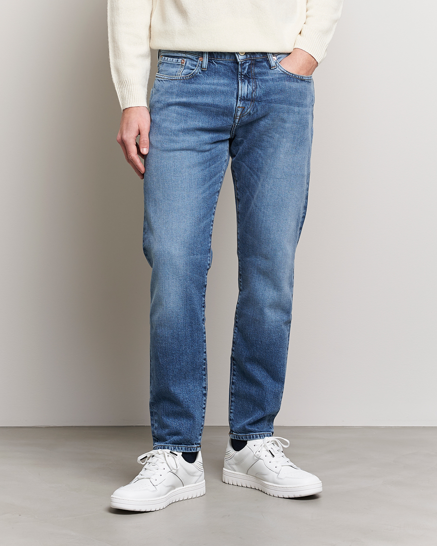 Herre | Paul Smith | PS Paul Smith | Taped Fit Organic Cotton Jeans Mid Blue