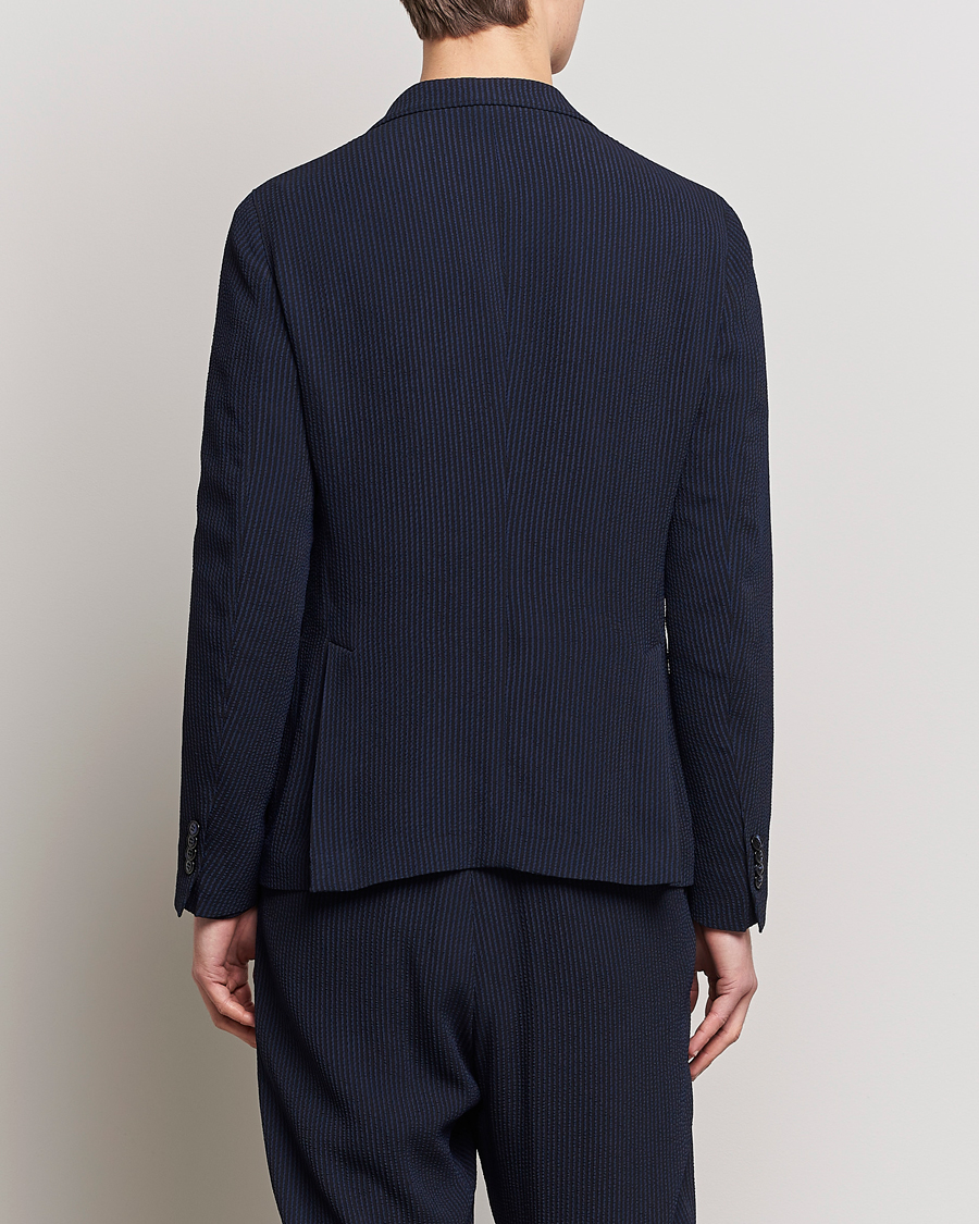 Herre | Blazere & jakker | Giorgio Armani | Double Breasted Seersucker Blazer Navy