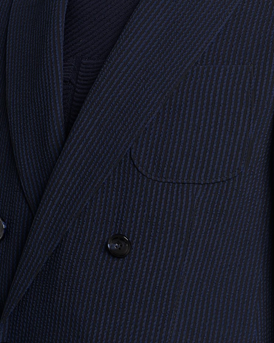 Herre | Blazere & jakker | Giorgio Armani | Double Breasted Seersucker Blazer Navy